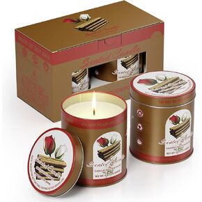Lemon Ginger Cake Scented Candles Set | 2Pack 18OZ 8% Essential Oils 80H Burn Time | Clean Burning Smokeless for Aromatherapy Tin Jar Soy Wax Candle, Meditation, Yoga, Spa Gift Set for Men&Women in Saudi Arabia