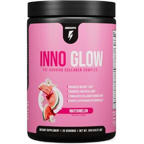 مسحوق ببتيدات الكولاجين المتعدد من InnoGlow لفقدان الوزن - حارق الدهون الحراري ومسحوق الكولاجين المضاد للشيخوخة للنساء - الشعر والبشرة والأظافر ودعم المفاصل - 20 وجبة (مارجريتا الفراولة) in Kuwait