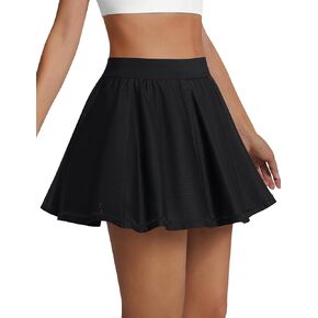 LouKeith Tennis Skirt High Waisted Mesh Casual Pickleball Athletic Skirts Workout Golf Skorts for Women with Pockets in Kuwait