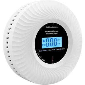 Interconnected Smoke Detector Carbon Monoxide Detector Combo with Digital Display and Sound Light Alarm, 2-in-1 Smoke & CO Alarm with Battery Operated for Home, Travel or RV - 6 in Saudi Arabia