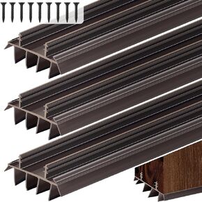3PCS Replacement Door Bottom with Vinyl Fins 36" Long 1 3/4" Wide Threshold Seal Bottom of Door Weatherstrip Kerf Weather Stripping for 7/8" Between Barbs (Brown) in Kuwait