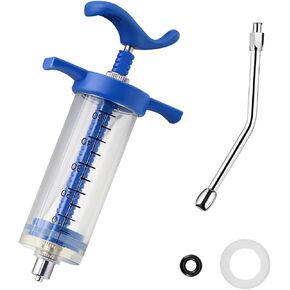 قطعة واحدة من حقنة الماعز القابلة لإعادة الاستخدام، حشو مياه تغذية الماعز، قابلة لإعادة الاستخدام، فوهة غمر، للطيور والماشية والأغنام والماعز والحصان والخنزير ومستلزمات الكلاب وأداة حشو مياه الحيوانات الأليفة (M-50ML) in Kuwait