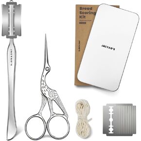 JACYAO'S Bread Lame, Sourdough Scoring Tool Made From 304 Stainless Steel, Professional Bread Scoring Tool with 10 Razor Blades and Metal Storage Box in Saudi Arabia