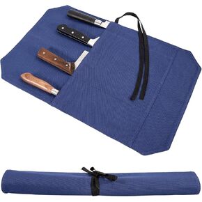 HERSENT Chef's Knife Roll Bag,Portable Travel Chef Knife Case Knife Bag Carrier Storage Bag with 4 Slots Best Gift for Pro Chef or Culinary Enthusiasts Men Women in Kuwait