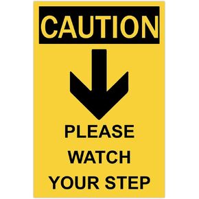 Caution Please Watch Your Step Sign - Rust Free, Caution Warning Signs for Outside, Home and Business - UV Protected, Waterproof and Easy to Install - 2 Pre-drilled Holes in Saudi Arabia