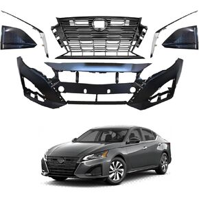 Altima Front Bumper Cover and Grille Kit Fits 2023 2024 Ni-ssan Altima S SL SV Sedan # 62310-9HF8E - W/Chrome Molding Trim Strip,W/Fog Light Cover Trims, W/O Camera Hole in Kuwait