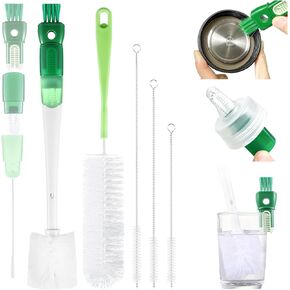 XYFuuee 5 Pack Bottle Brush Set, 5 in 1 Water Bottle Cleaning Brush, Long Handle Narrow Wine Cup Cleaner, 3 Straw Brushes for Stanley, Travel Nipple Lid Gap Detail Washer Brush in Kuwait