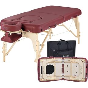 طاولة تدليك الحمل المحمولة إيفا مقاس 30 بوصة للعملاء من الإناث والأفراد الذين يعانون من السمنة المفرطة، سرير الوجه لصالون السبا للنساء الحوامل - متعدد الوظائف (عنابي) in Kuwait