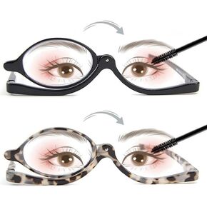 2 Pairs Makeup Reading Glasses for Women, Magnifying Flip Down Cosmetic Readers, Make Up Glasses with Spring Hinge in Kuwait