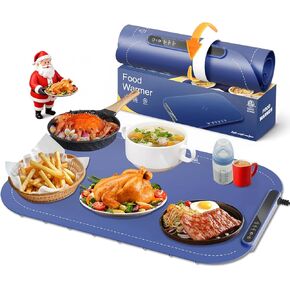 Kismile Warming Mat for Food, 3 Temperature Settings Electric Warming Tray, Rapid Full-Surface Heating, Rollable & Portable,Versatile Food Warmers for Parties Buffet,Everyday Use(Blue) in Kuwait