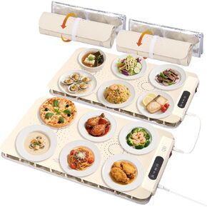 Warming Mat for Food, 2 Pack Food Warming Mat with Color-Changing Coating & Thermal Insulating Pads, Electric Warming Tray for Buffet, Parties, Home, 8 Adjustable Temp & 6 Timer in Saudi Arabia