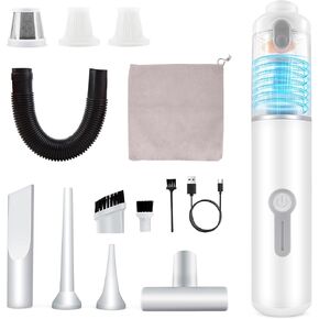 ULTREMA Car Vacuum Portable Cordless, 20000Pa Mini Vacuum Cleaner, 4-in-1 Compact Auto Duster & Air Pump with Type-C Fast Charge, 15 Attachments for Keyboard, Desk and Pet Hair in Kuwait