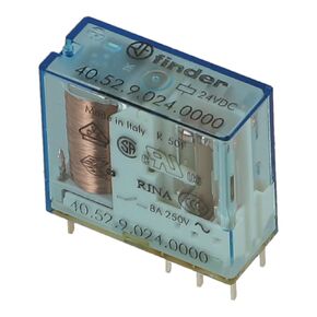 4052-9024 | 40.52.9.024.0000 | FINDER PCB/Plug-in Relay, 8A, 5MM Pinning, 2 Pole, 24VDC, 0.65W, CO, Standard in Kuwait
