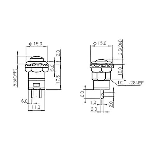 5/10 قطعة مفتاح زر الضغط، DS-428/427 مفتاح زر القفل الذاتي 12 مم مؤقت إيقاف التشغيل الذاتي (أبيض، قفل، 5 قطع) in Kuwait