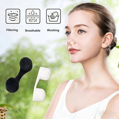 150PCS Nasal Filters, Nose Filters for dust，Nose Plugs for dust，Disposable Nose Filters Nose Plug Filter for Softness Sponge Nose Filter,for Allergies, Construction & Outdoor Activities(Black) in Saudi Arabia