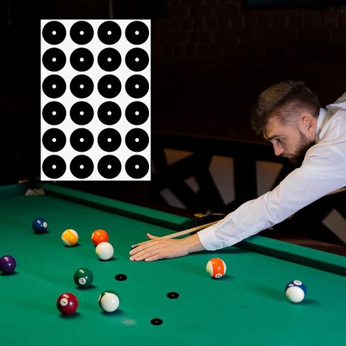 8Sheets/192PCS Pool Table Marker Dots, Starting the Game on the Billiards Table Dot Marker, Billiard Accessories, for Use in Billiard Halls/Home Billiards Tables (Black) in Saudi Arabia