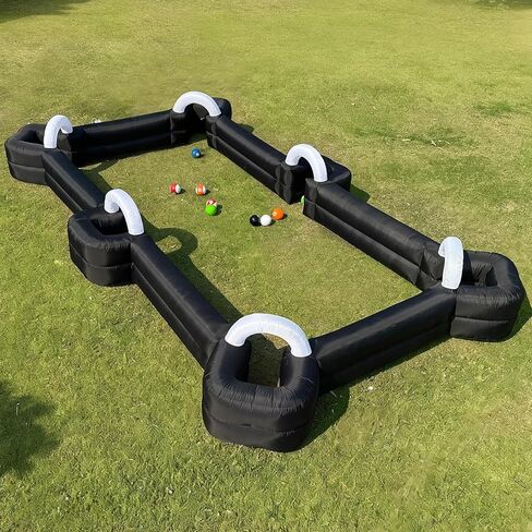 ozis نفخ كرة القدم بركة طاولة عملاقة كرة القدم ملعب البلياردو نفخ كرة القدم لعبة البلياردو الكرة مع منفاخ و 16 كرات مواد متينة للفناء الخلفي في الهواء الطلق لعبة رياضية داخلية (أسود) in Kuwait