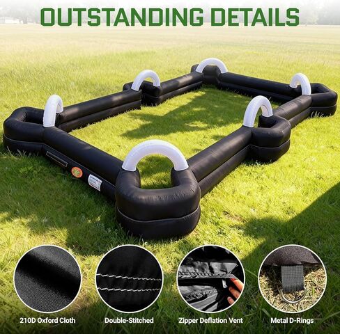 ozis نفخ كرة القدم بركة طاولة عملاقة كرة القدم ملعب البلياردو نفخ كرة القدم لعبة البلياردو الكرة مع منفاخ و 16 كرات مواد متينة للفناء الخلفي في الهواء الطلق لعبة رياضية داخلية (أسود) in Kuwait