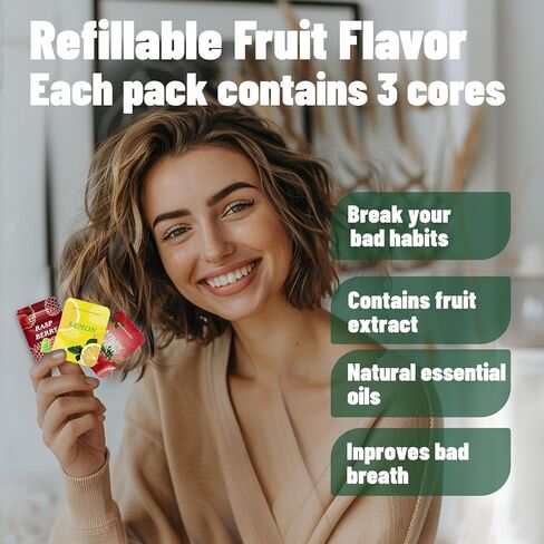 Plant Based Cores, 3 Fruity Flavors Inhaler Refills to Help Control Bad Habit, Keep Fresh Breath in Saudi Arabia