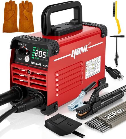 HONE Stick Welder 110v, Upgraded 205Amp Mini Welding Machine with Lift Tig Welding, IGBT Inverter Arc Welder Machine 110v with Hot Start Arc Force Anti-Stick VRD for 1/16"-1/8" Rod, Include 25 Rods. in Kuwait
