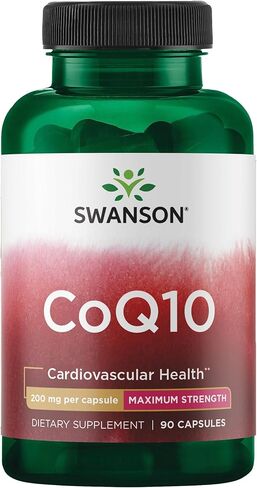 Swanson CoQ10 Cardiovascular Brain Energy and Heart Health Antioxidant Support Supplement 200 mg 90 Capsules in Saudi Arabia