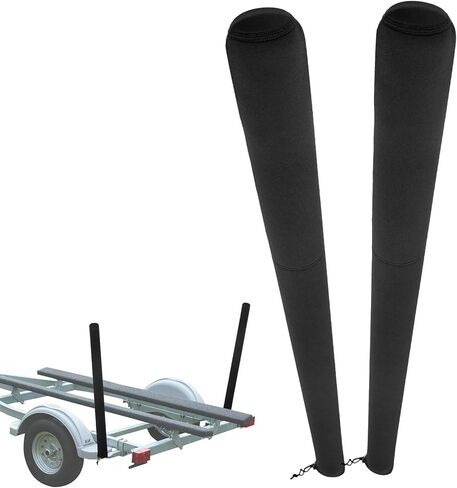 Boat Trailer Guide Pole Cover,Heavy Duty Neoprene Boat Trailer Capped Guide Protective Cover for Jet Ski Boat Sailboat Trailer Boat Trailer Capped Guide Pole Pad Covers 48 Inch,Black(Set of 2) in Saudi Arabia