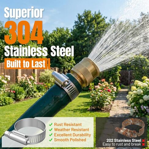 Housolution 250 PCS Pipe Clamps from 1/4" to 2.5" (6-63mm), Hose Clamps Stainless Steel with Hose Clamp Tool, For Fuel Line, Garden, Plumbing, Automotive, Radiator, Mechanical Applications in Kuwait