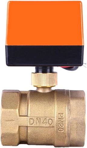 1PCS 1/2" 3/4" 1" 2" Ball Valve 220V 12V 24V 3 Line 2 Point Control Brass Ball Valve Float Valve(1-1/4",220VAC) in Kuwait