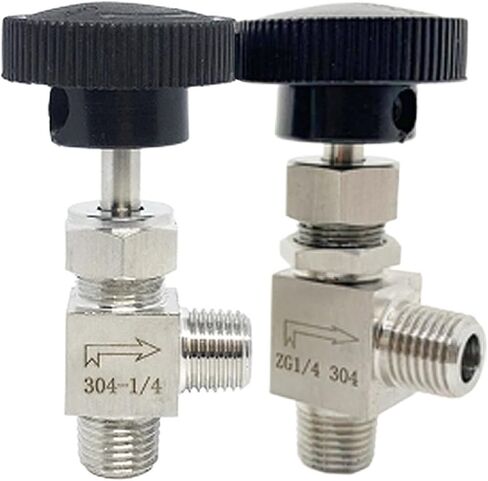 1Pcs/5Pcs 1/2" ZG Male Thread Stainless Steel 304 Valve Right Angle 90 Flow Control Valve for Water Air(1/8",2Pcs) in Kuwait