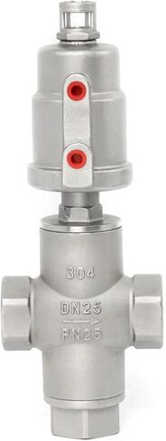 1PCS DN15/20/25 Three-Way clamp 1/2" 3/4" 1" BSPT Three-Way 3-Way 304 Stainless Steel Pneumatic Angle seat Valve(3/4",Thread Type) in Kuwait
