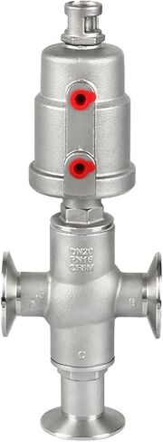 1PCS DN15/20/25 Three-Way clamp 1/2" 3/4" 1" BSPT Three-Way 3-Way 304 Stainless Steel Pneumatic Angle seat Valve(3/4",Thread Type) in Kuwait