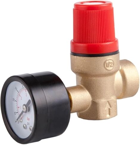 DN15 Brass Boiler Safety Valve 1/2" Female Thread Safety Pressure Relief Valve with Pressure Gauge 1Bar 3Ba(3Bar) in Kuwait