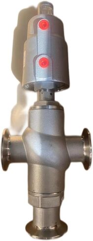 1PCS 1/2" 3/4" 1" BSPT Female 304 Stainless Steel 3 Way Actuated Pneumatic Angle Seat Steam Valve with Stainless Steel Head(1/2",BSP) in Kuwait