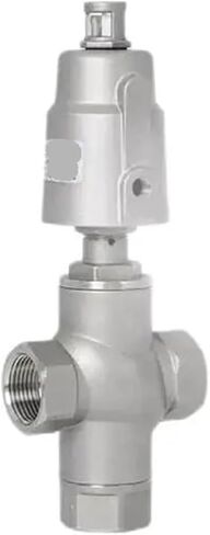 1PCS 1/2" 3/4" 1" BSPT Female 304 Stainless Steel 3 Way Actuated Pneumatic Angle Seat Steam Valve with Stainless Steel Head(1/2",BSP) in Kuwait