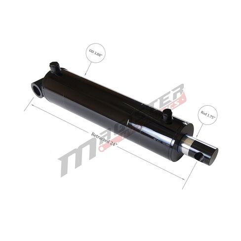 Magister Hydraulic Cylinder 3.5" Bore x 16" Stroke, Welded Hydraulic Ram with Pin Eye Mount, Double Acting Hydraulic Piston 3500 PSI (WPE 3.5x16) in Kuwait