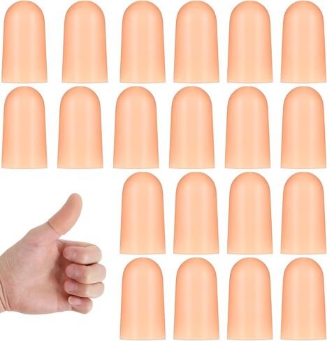 20Pcs Finger Cot, Rubber Thumb Protector, Soft Rubber Fingers Covers for Eczema, Wounds, Arthritis (Skin Color, 1.7 * 1 inch) in Saudi Arabia