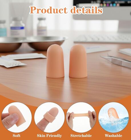 20Pcs Finger Cot, Rubber Thumb Protector, Soft Rubber Fingers Covers for Eczema, Wounds, Arthritis (Skin Color, 1.7 * 1 inch) in Saudi Arabia