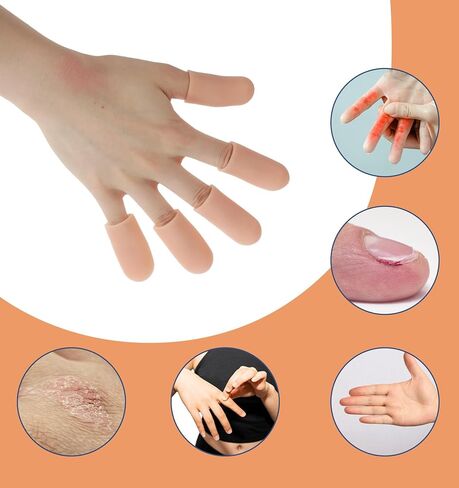 20Pcs Finger Cot, Rubber Thumb Protector, Soft Rubber Fingers Covers for Eczema, Wounds, Arthritis (Skin Color, 1.7 * 1 inch) in Saudi Arabia