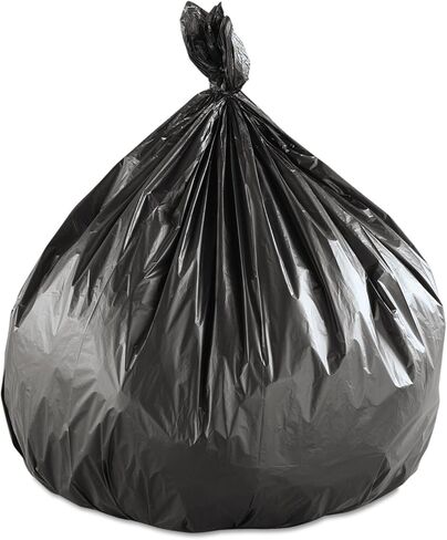 Inteplast VALH4348K22 High-Density Can Liner, 43 x 46, 60gal, 19mic, Black, 25/Roll, 6 Rolls/Carton in Kuwait