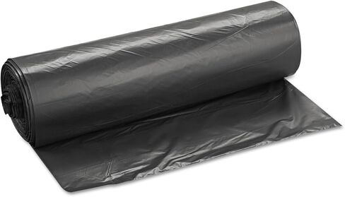 Inteplast VALH4348K22 High-Density Can Liner, 43 x 46, 60gal, 19mic, Black, 25/Roll, 6 Rolls/Carton in Kuwait