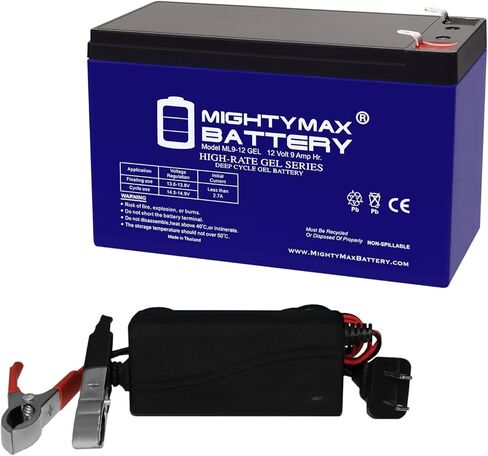بطارية بديلة Mighty Max 12V 9AH GEL F2 متوافقة مع شاحن 6-DW-9، AB1290 + 12V in Saudi Arabia