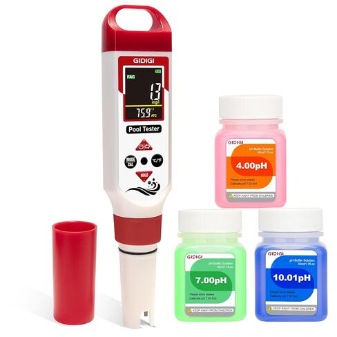 pH Chlorine Meter Digital 7 in 1, Pool ORP Salinity Meter Test pH CL Salt ORP EC TDS Temp, for Pools Aquariums Hydroponics Drinking Water Hot Tubs, Water Test Kit, with Calibration Solution in Kuwait
