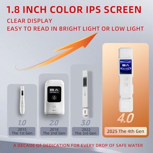 TDS Water Meter 9-in-1 with TOC COD TDS EC Turbidity Hardness UV254 SAL Temp, Water Quality Tester with 1.8 Inch IPS Screen for Tap Aquaculture Aquarium Pool Hydroponic Spa Well in Saudi Arabia
