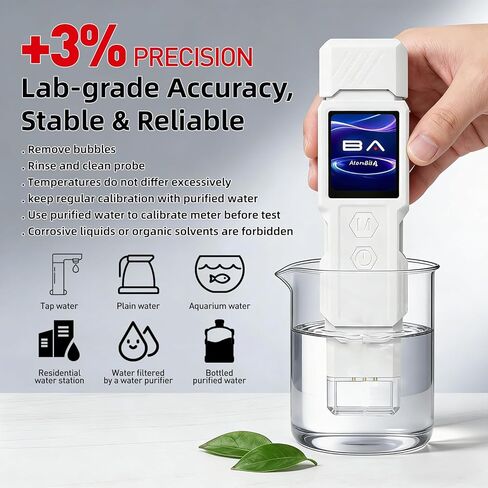 TDS Water Meter 9-in-1 with TOC COD TDS EC Turbidity Hardness UV254 SAL Temp, Water Quality Tester with 1.8 Inch IPS Screen for Tap Aquaculture Aquarium Pool Hydroponic Spa Well in Saudi Arabia