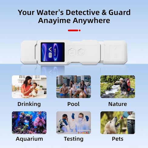 TDS Water Meter 9-in-1 with TOC COD TDS EC Turbidity Hardness UV254 SAL Temp, Water Quality Tester with 1.8 Inch IPS Screen for Tap Aquaculture Aquarium Pool Hydroponic Spa Well in Saudi Arabia