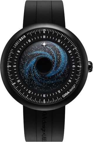 Ciga Design Mechanical Automatic Watch Blue Planet II · Atlantic ، حالة الفولاذ المقاوم للصدأ المستدير ، وتصميم الاتصال الهاتفي الشبيه بالأرض ، والنسخة المضيئة ، و Fluorubber حزام الساعات للرجال والنساء in Kuwait