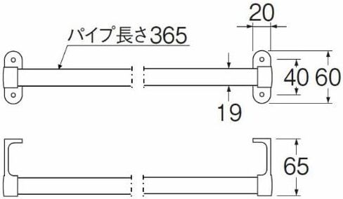 Sanei faucet [hanging towel] round length 365mm W52-365 in Saudi Arabia
