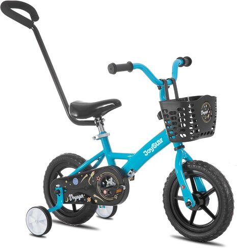 JOYSTAR 10 & 12 Inch Kids Bike for Boys and Girls, Toddler Bike with Training Wheels & Basket, Detachable Parent Push Handle, Children Bicycle, Multiple Colors in Saudi Arabia