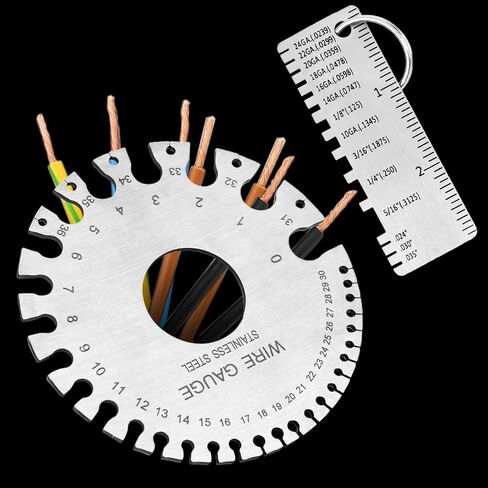 2 Pcs Wire Gauge Measuring Tool Stainless Steel Thickness Gauges,Metal Sheets Welding Tool,Round Wire Cable Sheet Thickness Gage and Wire Thickness Gauge in Saudi Arabia