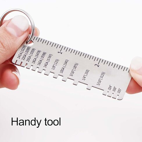 2 Pcs Wire Gauge Measuring Tool Stainless Steel Thickness Gauges,Metal Sheets Welding Tool,Round Wire Cable Sheet Thickness Gage and Wire Thickness Gauge in Saudi Arabia